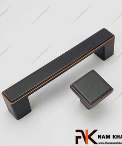 Tay nắm cửa tủ hiện đại màu đen viền hồng NK026-DH
