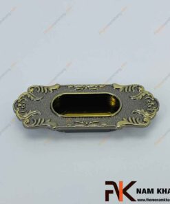 Tay nắm âm tủ kiểu cổ màu rêu vàng NK104-RV