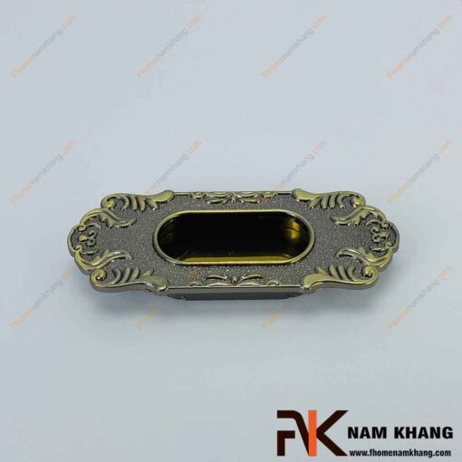 Tay nắm âm tủ kiểu cổ màu rêu vàng NK104-RV