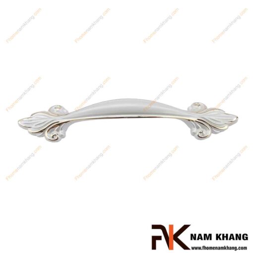Tay nắm cửa tủ trắng viền vàng NK151-TV