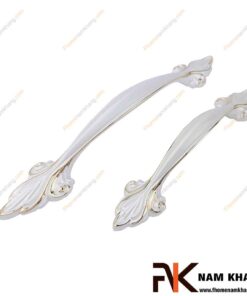 Tay nắm cửa tủ trắng viền vàng NK151-TV
