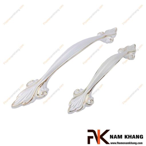 Tay nắm cửa tủ trắng viền vàng NK151-TV