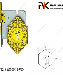 Khóa âm lắp với tay nắm cửa NK181SMK-PVD (Màu Vàng)