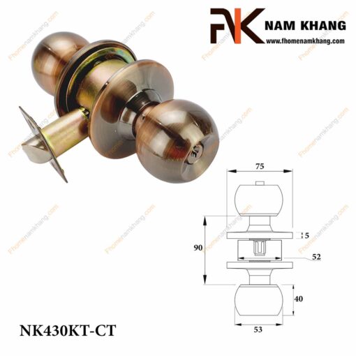 Khóa cửa tay nắm tròn NK430KT-CT