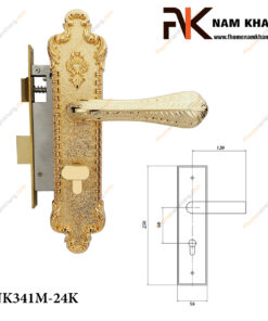 Khóa cửa thông phòng NK341M-24K (Màu Vàng Bóng)