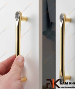Tay nắm tủ kết hợp đá pha lê NK439-VND (Màu Vàng)