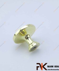 Núm cửa tủ tròn bằng sứ trắng viền vàng NK201-V