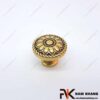 Núm tay nắm tủ mạ vàng với chi tiết hoa NKM017-VD (M