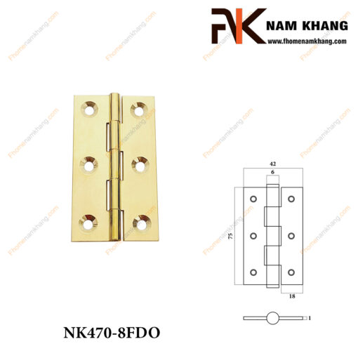 Bản lề lá tủ NK470-8FDO (Màu Đồng Vàng)
