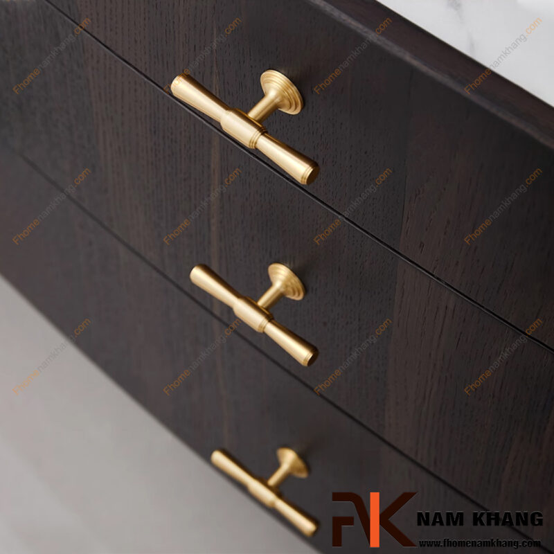 Tuyệt chiêu phối tay nắm tủ đồng với tông gỗ