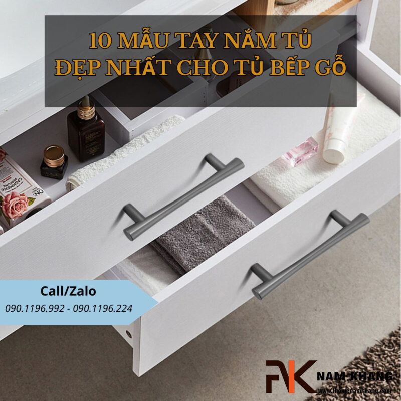 10 mẫu tay nắm tủ đẹp nhất cho tủ bếp gỗ