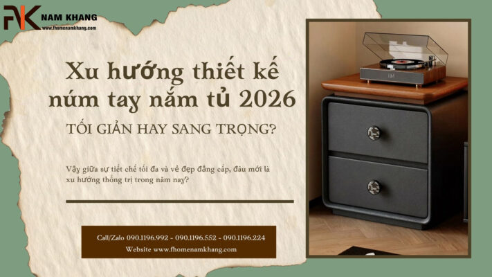 Xu hướng thiết kế núm tay nắm tủ 2026: Tối giản hay sang trọng?