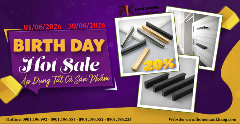 Tay nắm tủ thanh dài F-Home Nam Khang