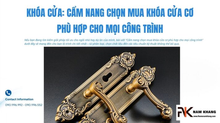 Khóa cửa: Cẩm nang chọn mua khóa cửa cơ phù hợp cho mọi công trình