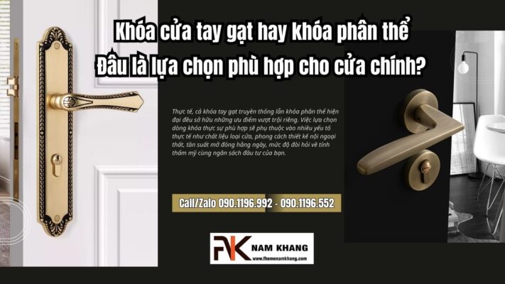 Khóa cửa tay gạt hay khóa phân thể: Đâu là lựa chọn phù hợp cho cửa chính?